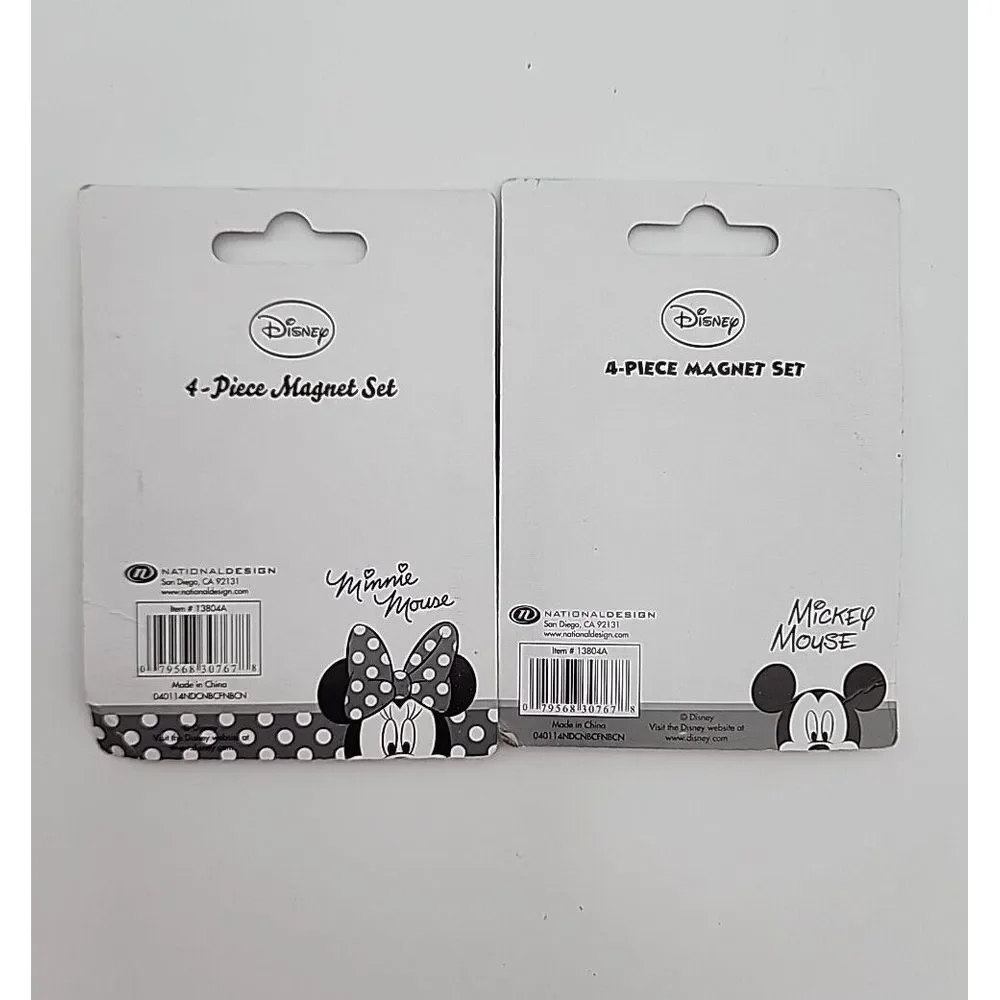 Vintage Mickey & Minnie Mouse Refrigerator Magnets ‎ Disney Lot of 2 pack (8)